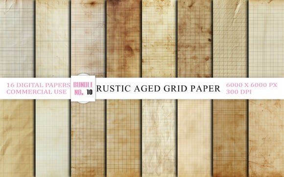 Rustic Aged Grid Paper Textures Bundle