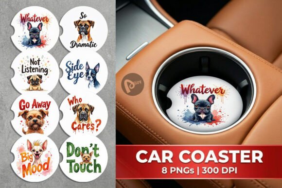 Sassy Dog Quotes Car Coaster Graphic Crafts By Artnoy