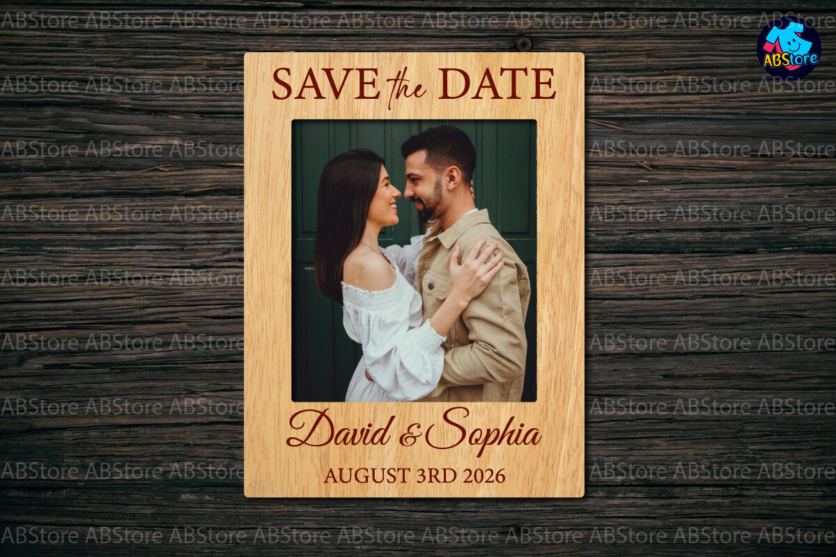 Save the Date Photo Frame Laser Cut