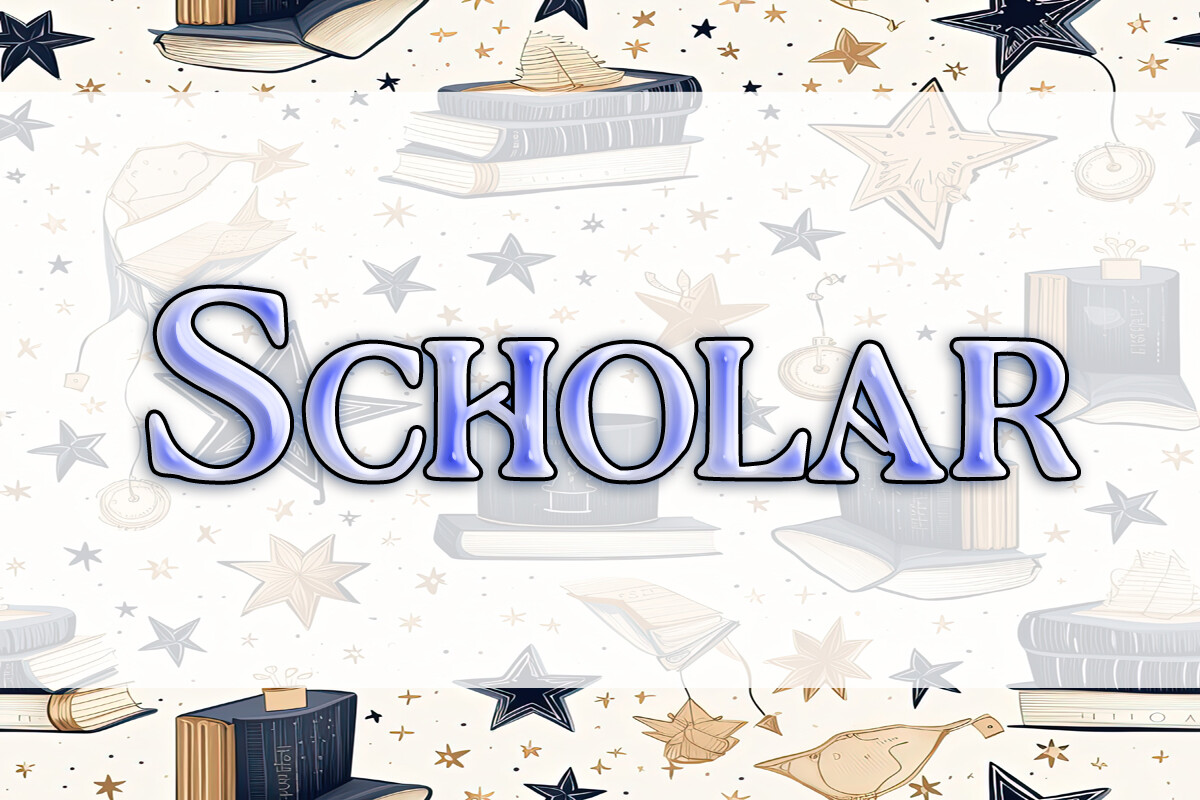 Scholar font preview, formal serif for certificate titles