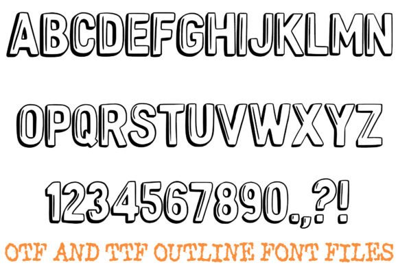 Shadow Doodle Font PNG with transparent background - Preview 1