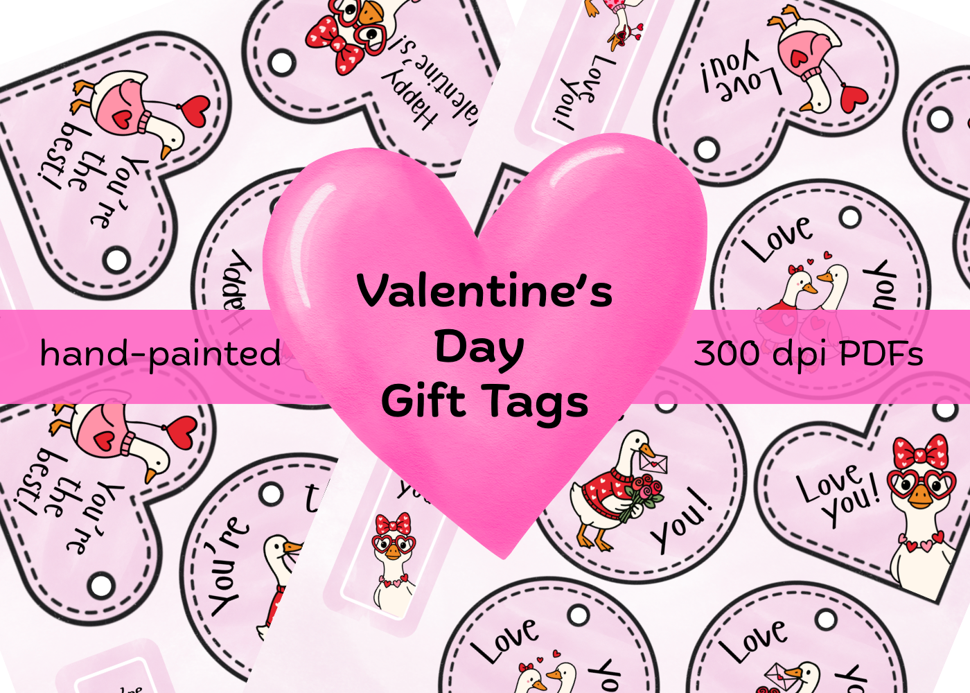 Valentine’s Day Gift Tags -Goose Hearts