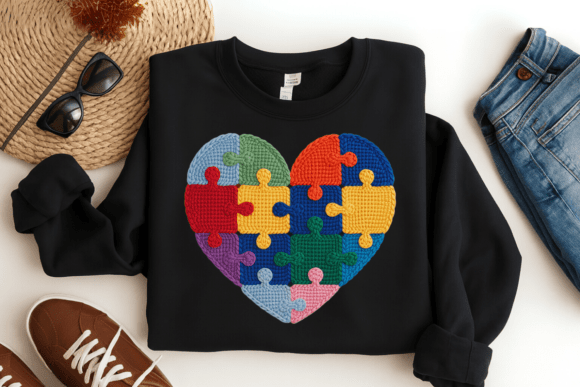 Autism Puzzle Heart PNG