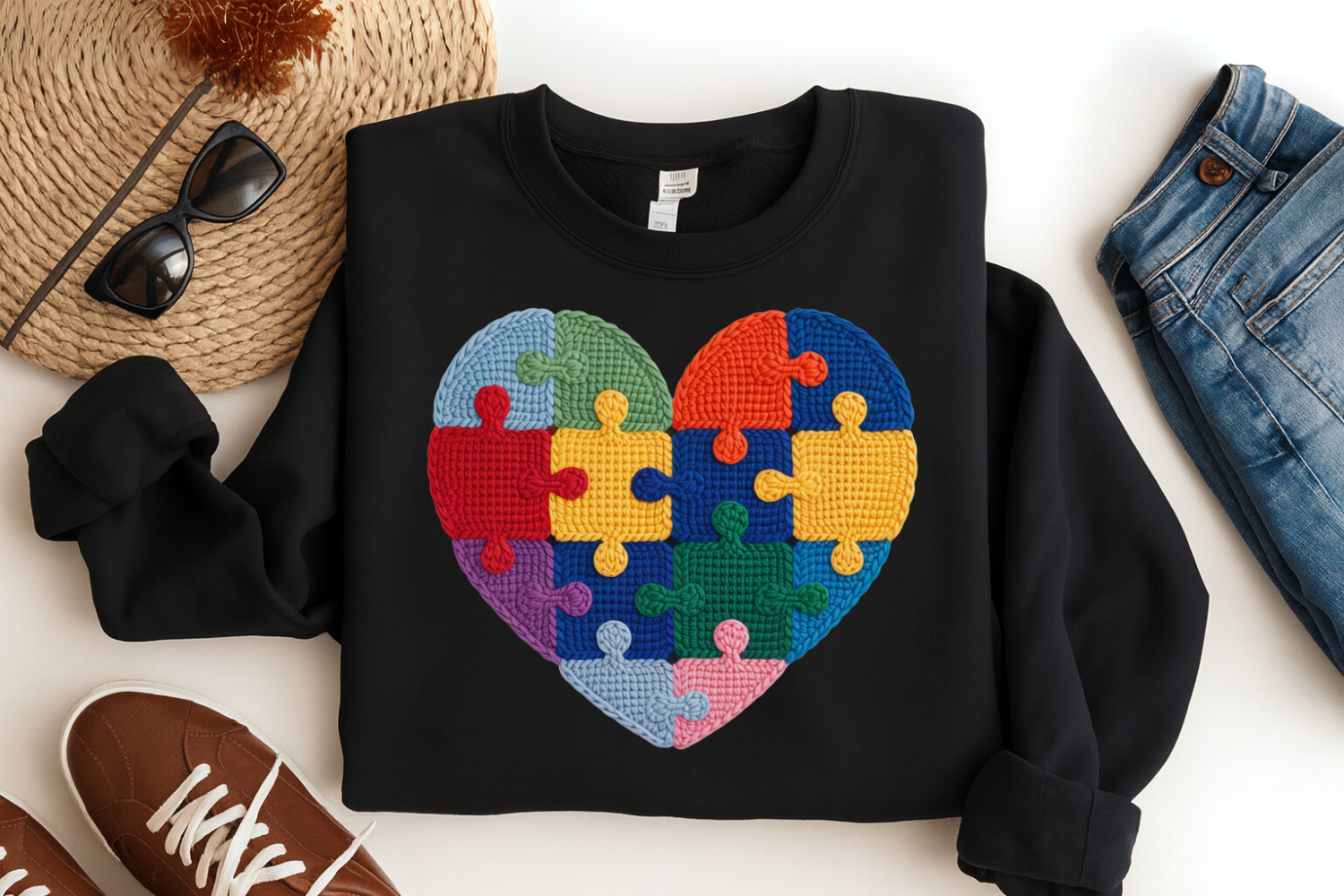 Autism Puzzle Heart PNG