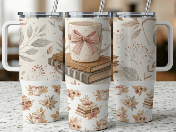 Book & Coffee Lover 40oz Tumbler Wrap