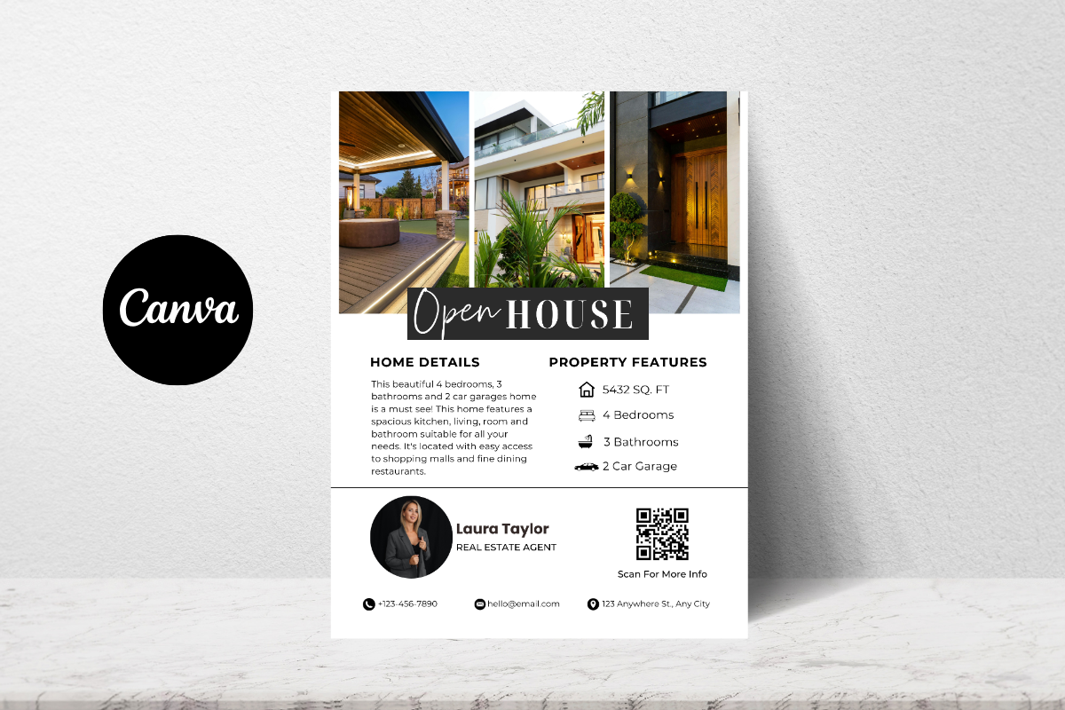Broker Open House Flyer Canva Template