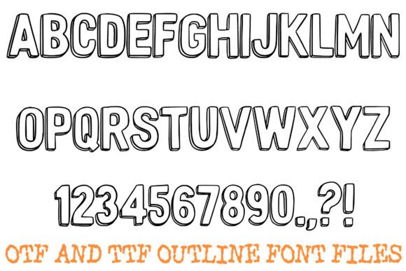 Cartoon 3d Doodle Font - Preview 1