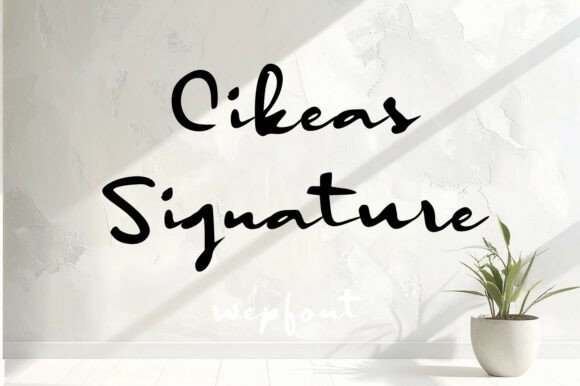 Cikeas Signature Font PNG with transparent background - Preview 1
