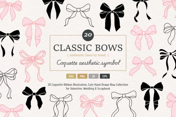 Classic Coquette Bows Clipart Set