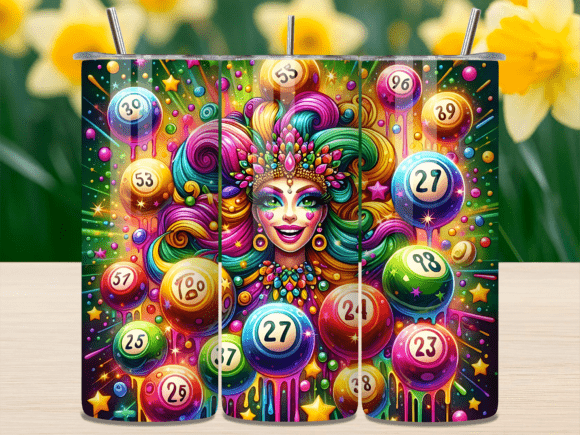 Colorful Bingo Ball Queen Tumbler Wrap