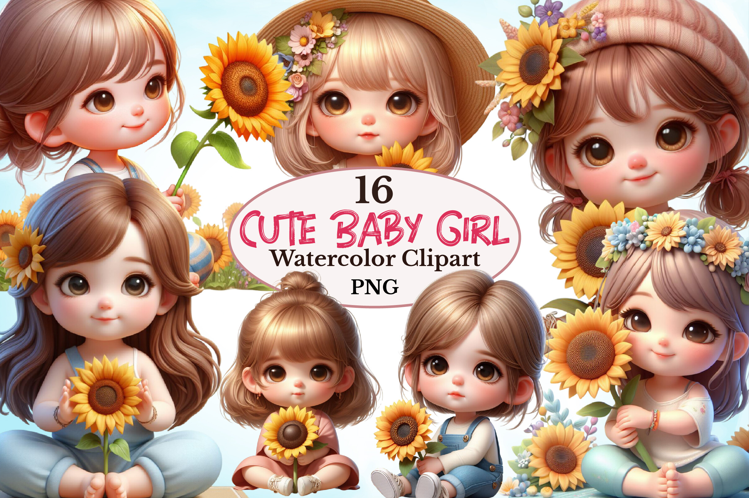 Cute Baby Girl Sublimation Clipart Graphic by Smart Dream Shop ...