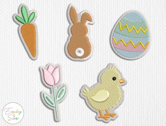 Easter Embroidered Patches Set