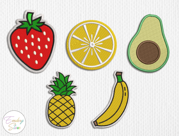 Fruit Summer Embroidered Patches Set