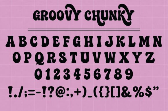 Groovy Chunky Font PNG with transparent background - Preview 5