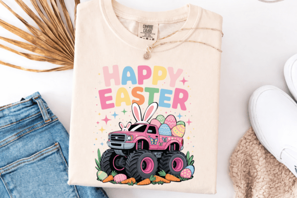 Happy Easter Bunny Monster Truck PNG