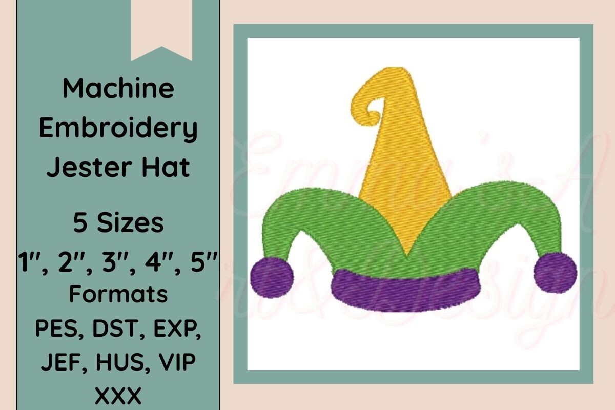 Jester Hat Machine Embroidery Design