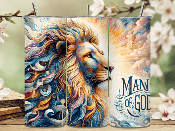 Man of God Christian Lion Tumbler Wrap