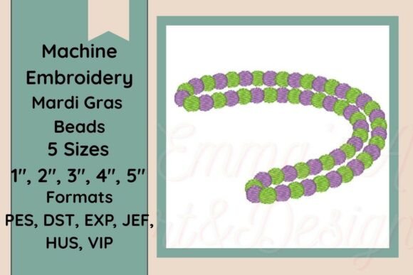 Mardi Gras Beads Machine Embroidery