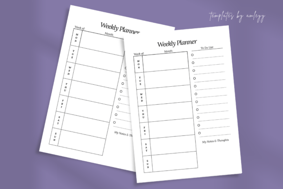 Minimal Weekly Planner Template - Digital