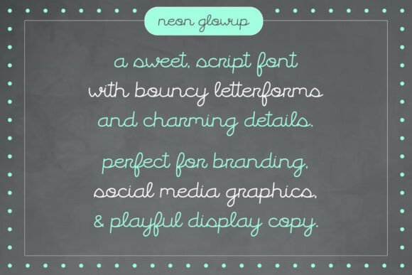 Neon Glowup Font PNG with transparent background - Preview 2
