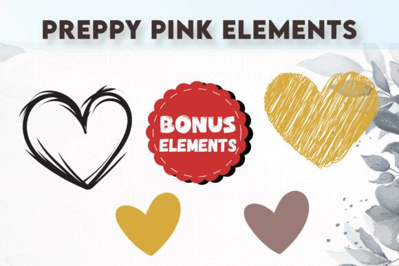 Preppy Pink Font PNG with transparent background - Preview 4
