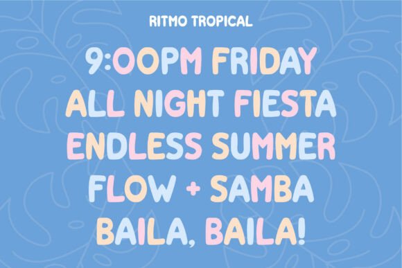 Ritmo Tropical Font PNG with transparent background - Preview 2