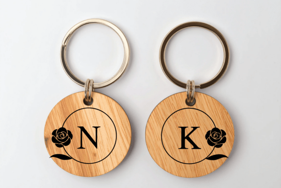 Rose Frame Monogram Font PNG with transparent background - Preview 1