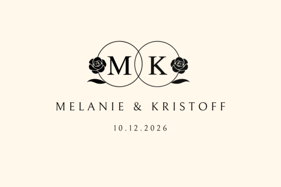 Rose Frame Monogram Font PNG with transparent background - Preview 3