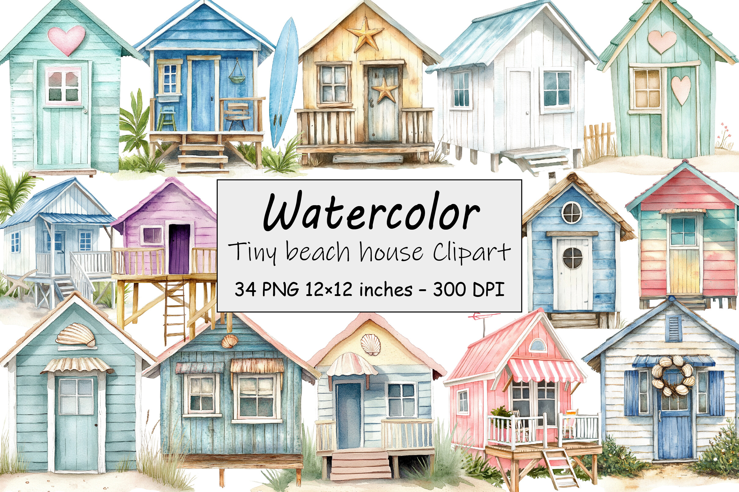 Tiny Beach House Clipart