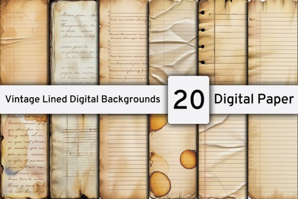 Vintage Lined Junk Journals Background