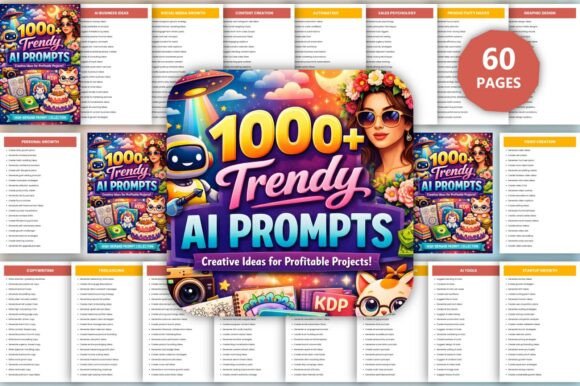 1000+ Trendy AI Prompts Graphic KDP Interiors By munjixpro