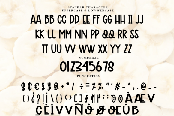 Banana Delicious Font PNG with transparent background - Preview 4
