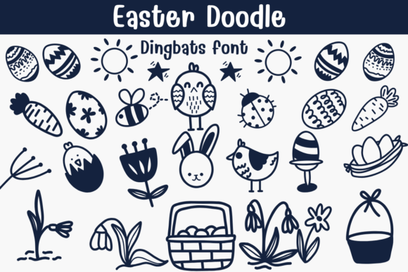 Easter Doodle Dingbats Font By Sontaya