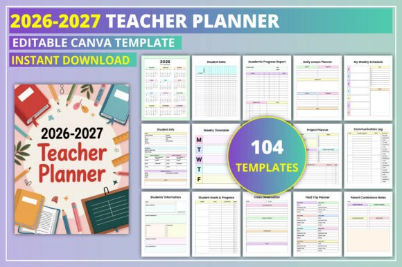 Editable 2026-2027 Teacher Planner