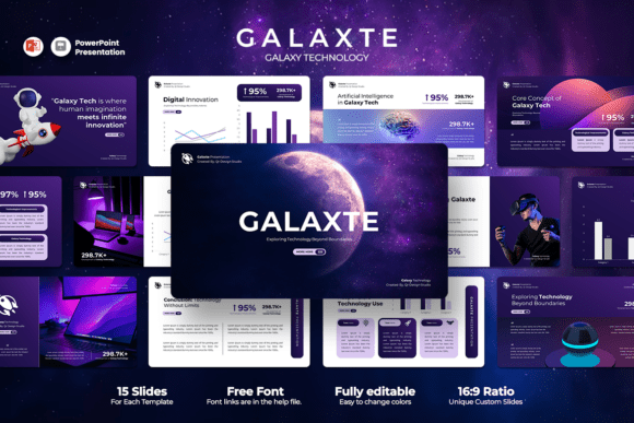 Preview of Galaxte - Ai Technology PowerPoint PowerPoint template