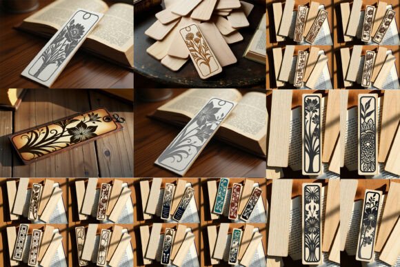 Laser Cut Flower Bookmark SVG Bundle