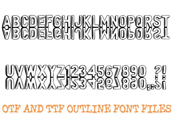 Mirror Reflection Outline Font PNG with transparent background - Preview 1