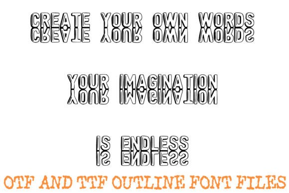 Mirror Reflection Outline Font PNG with transparent background - Preview 2