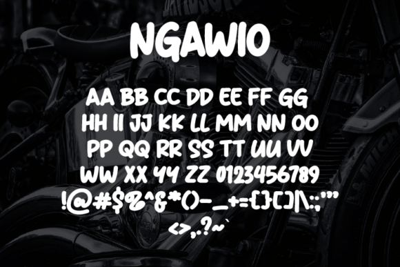 Ngawio Font PNG with transparent background - Preview 1