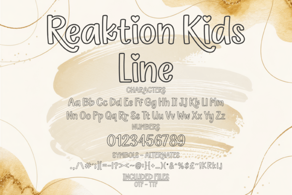 Reaktion Kids Line Font PNG with transparent background - Preview 2