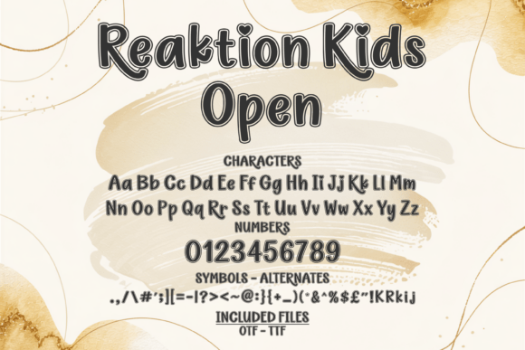 Reaktion Kids Open Font font preview - 2
