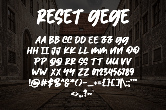 Reset Gege Font PNG with transparent background - Preview 1