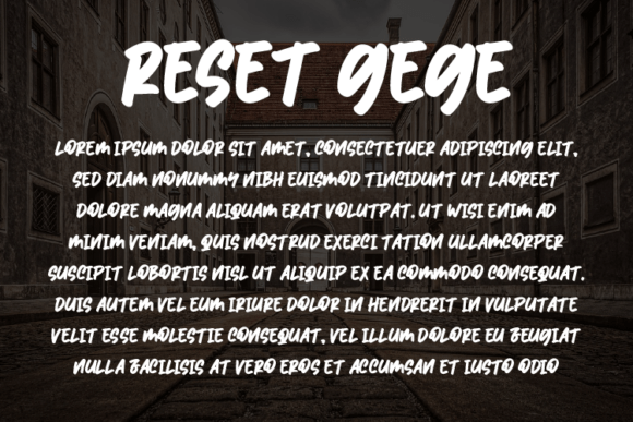 Reset Gege Font PNG with transparent background - Preview 2