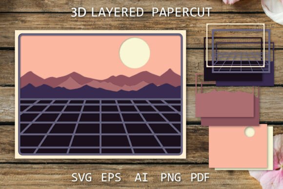 Retro 3D - Layered Paper Cut Design Svg