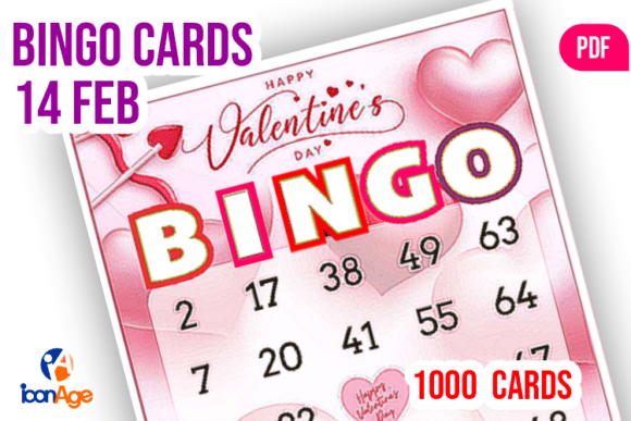St Valentine BINGO Cards 1000