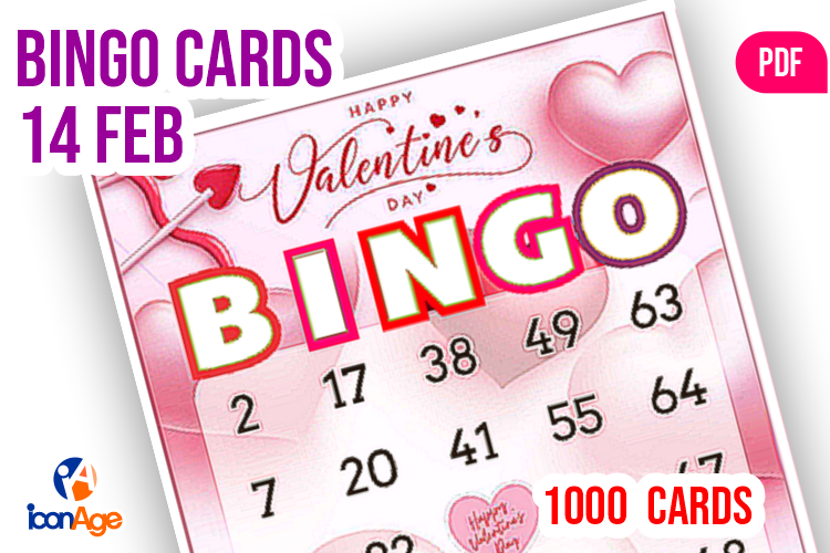 St Valentine BINGO Cards 1000