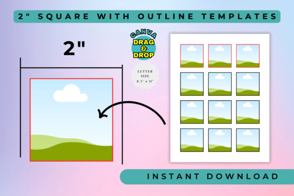 Editable square frame template for Canva design projects
