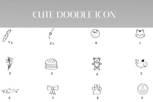 Cute Doodle Icons Font - Preview 3