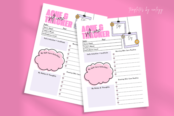 Daily Acne & Self-Care Tracker Planner