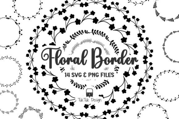Floral Circle Round Border Svg & Png